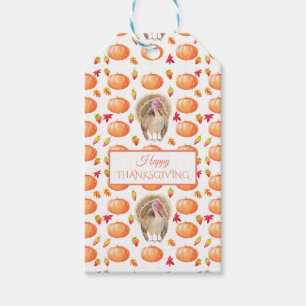 Wasserfarbenkürbis Türkei Pattern Erntedank Geschenkanhänger