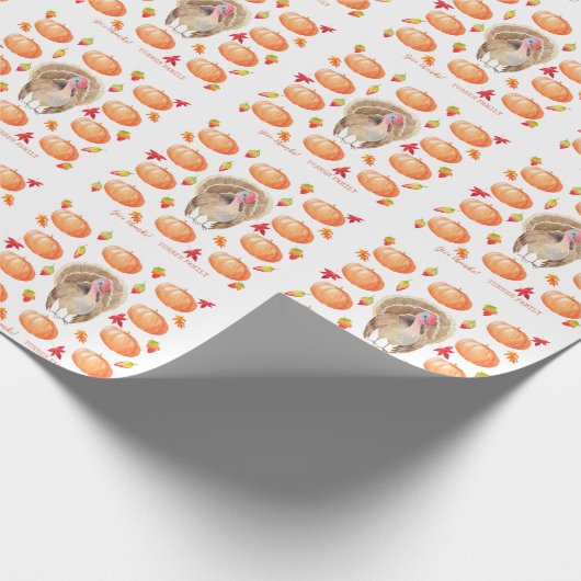 Wasserfarbenkürbis Türkei Pattern Erntedank Geschenkpapier (Ecke)