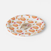 Wasserfarbenkürbis Türkei Pattern Erntedank Pappteller (Schrägansicht)