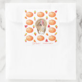 Wasserfarbenkürbis Türkei Pattern Erntedank Quadratischer Aufkleber (Tasche)