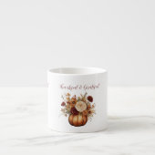 Wasserfarbenkürbis und Blume- Espressotasse (Vorderseite)