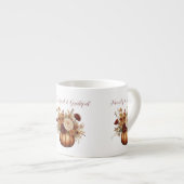 Wasserfarbenkürbis und Blume- Espressotasse (Vorderseite Rechts)