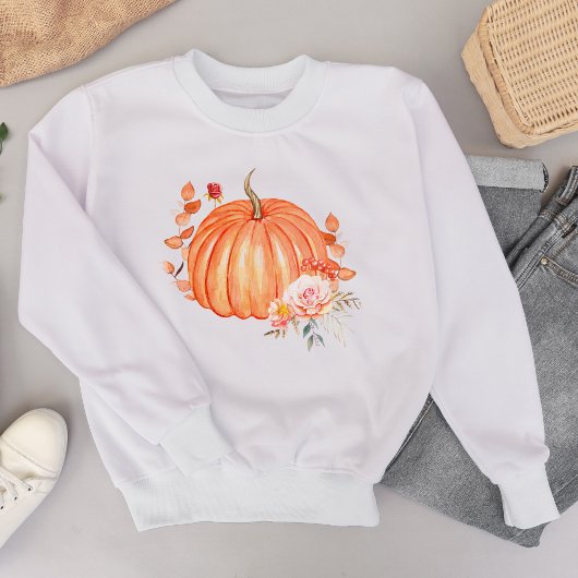 Wasserfarbenkürbis und Herbst Florals Sweatshirt