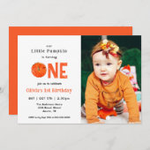 Wasserfarbenkürbis zum 1. Foto Einladung (Vorne/Hinten)