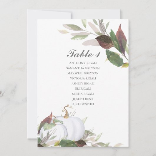 Wasserfarbenkürbis zum Hochzeitstisch Einladung (Vorderseite)