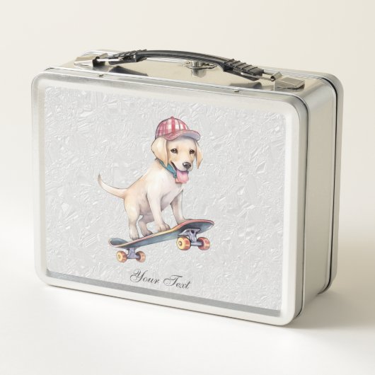 Wasserfarbenlabrador Retriever Metal Lunch Box (Rückseite)