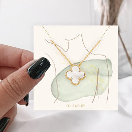 Wasserfarbenlady Jewely Necklace Display Quadratische Visitenkarte