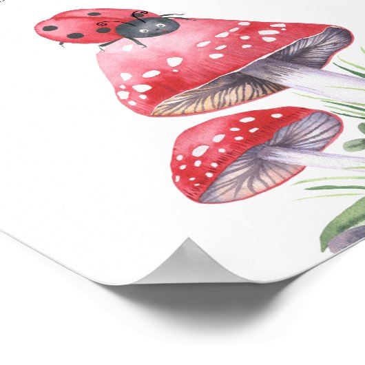 Wasserfarbenladybug - Bücher für Kinder Poster (Ecke)