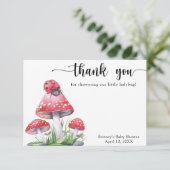 Wasserfarbenladybug - vielen Dank, Baby Dusche Dankeskarte (Stehend Vorderseite)
