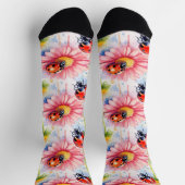 Wasserfarbenladybugs auf Blume Socken (Oben)