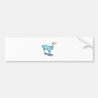 Wasserfarbenlama in blauem Pullover Autoaufkleber