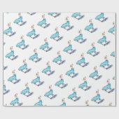 Wasserfarbenlama in blauem Pullover Geschenkpapier (Flach)