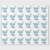 Wasserfarbenlama in blauem Pullover Geschenkpapier (Flach)