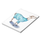 Wasserfarbenlama in blauem Pullover Notizblock (Rotiert)