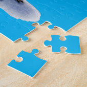 Wasserfarbenlama in blauem Pullover Puzzle (Seite)