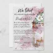 Wasserfarbenlampe & Blume Post Wedding Party Einladung (Vorderseite)