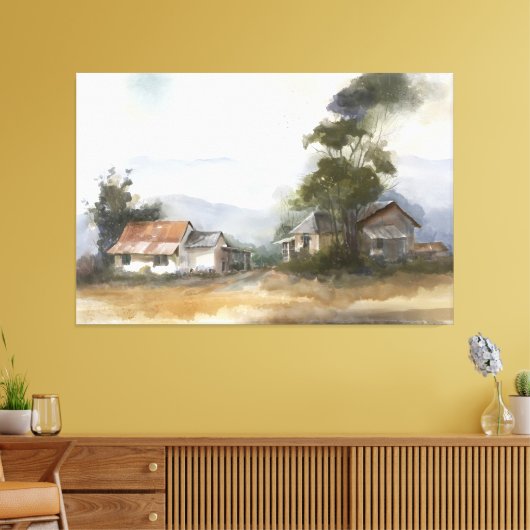 Wasserfarbenlandschaft 1 leinwanddruck (Insitu (Wohnzimmer))