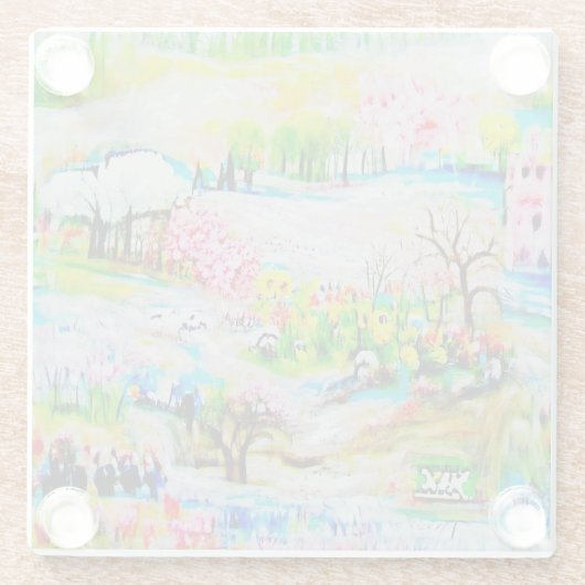 Wasserfarbenlandschaft 2 glasuntersetzer (Rückseite)