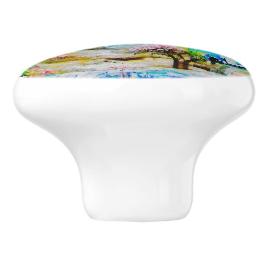 Wasserfarbenlandschaft 2 keramikknauf (Seitenansicht)