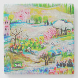 Wasserfarbenlandschaft 2 steinuntersetzer