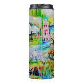 Wasserfarbenlandschaft 2 thermosbecher (Rückseite)