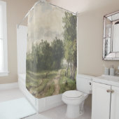 Wasserfarbenlandschaft des Weges - Konstanter Troy Duschvorhang (Beispiel)