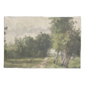 Wasserfarbenlandschaft des Weges - Konstanter Troy Kissenbezug (Rückseite)