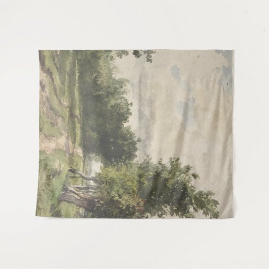 Wasserfarbenlandschaft des Weges - Konstanter Troy Wandteppich (Vorderseite (Horizontal))