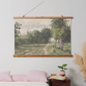 Wasserfarbenlandschaft des Weges - Konstanter Troy Wandteppich Mit Holzrahmen (Schlafzimmer)