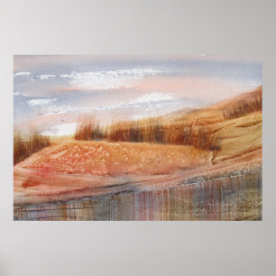 Wasserfarbenlandschaft ernten poster