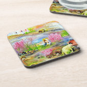 Wasserfarbenlandschaft Getränkeuntersetzer (Linke Seite)