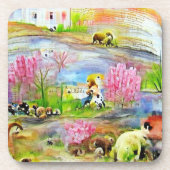 Wasserfarbenlandschaft Getränkeuntersetzer (Vorderseite)