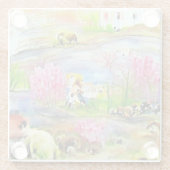 Wasserfarbenlandschaft Glasuntersetzer (Rückseite)