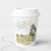 Wasserfarbenlandschaft Hochzeitsnacht Grün ID786 Pappbecher (Rückseite)