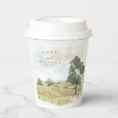 Wasserfarbenlandschaft Hochzeitsnacht Grün ID786 Pappbecher (Vorderseite)