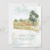 Wasserfarbenlandschaft Hochzeitsnacht Grün ID786 Save The Date (Rückseite)