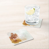 Wasserfarbenlandschaft Hochzeitsreise Herbst Gold- Rechteckiger Pappuntersetzer (Vor Ort)