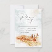 Wasserfarbenlandschaft Hochzeitsreise Herbst Gold- RSVP Karte (Vorderseite)
