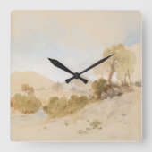 Wasserfarbenlandschaft in der Nähe von San Francis Quadratische Wanduhr (Vorderseite)