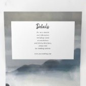 Wasserfarbenlandschaft Indigo alle in einer Hochze Dreifach Gefaltete Einladung (Innen Erste Seite)