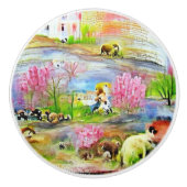 Wasserfarbenlandschaft Keramikknauf (Vorderseite)