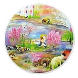 Wasserfarbenlandschaft Keramikknauf