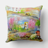 Wasserfarbenlandschaft Kissen (Rückseite)