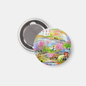 Wasserfarbenlandschaft Magnet (Vorderseite/Rückseite)