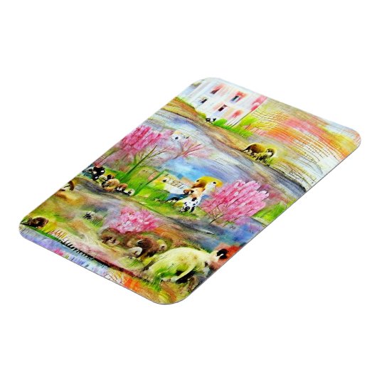 Wasserfarbenlandschaft Magnet (Linke Seite)