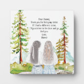 Wasserfarbenlandschaft mit 2 Girls-Mahnkreuzen Fotoplatte (Vorderseite)