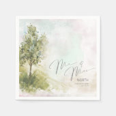 Wasserfarbenlandschaft Mr. & Mrs. Sage Green ID786 Serviette (Vorderseite)