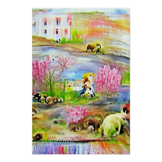 Wasserfarbenlandschaft Poster (Vorderseite)