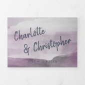 Wasserfarbenlandschaft Rosa in einer Hochzeit Dreifach Gefaltete Einladung (Cover)