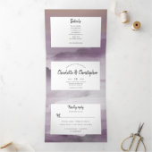 Wasserfarbenlandschaft Rosa in einer Hochzeit Dreifach Gefaltete Einladung (Innenseite)